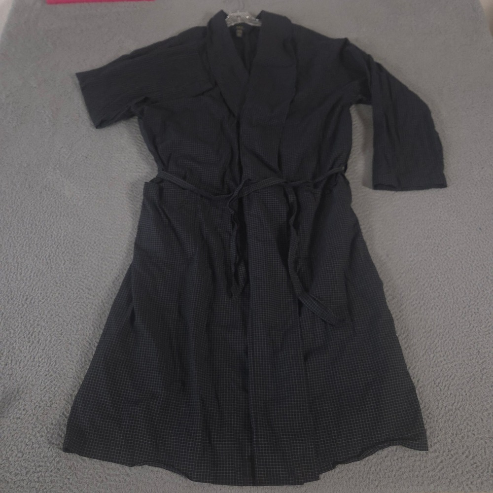 Polo Ralph Lauren Robe Mens L/XL Blue Check Cotton Shawl Collar Belted Sleepwear